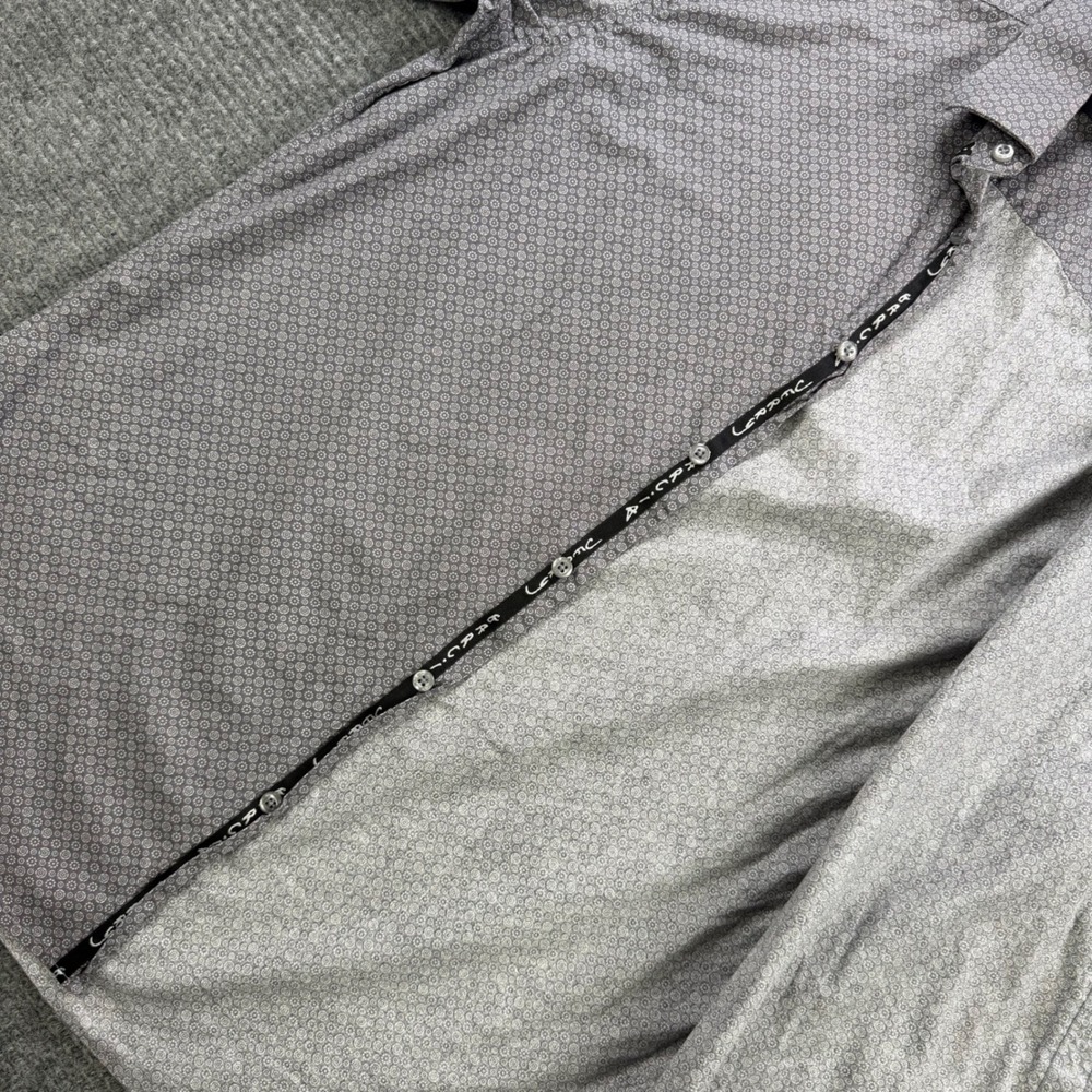 Jerry Garcia Excelsior Mens Large Grey Geometric Medallion Button Down Shirt L - Picture 8 of 16
